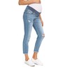 Foucome Women's Maternity Jeans Stretch Ripped Boyfriend Jeans Pregnancy Denim