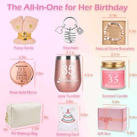 35th Birthday Gifts for Women Her, 35 Year Old Women Birthday Gifts, Happy 35th Birthday Basket Gifts Box for Best Friends Female Daughter Sister Her Girlfriend Coworker Bestie Women Birthday Unique