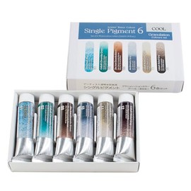 Kusakabe 314052 Transparent Watercolor, Single Pigment, Cool, Set of 6 Colors, 0.3 fl oz (10 ml) (No. 4)