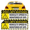 Yellow Vehicle Speed Monitored by GPS Vinyl Magnet Label 10"x3.5"