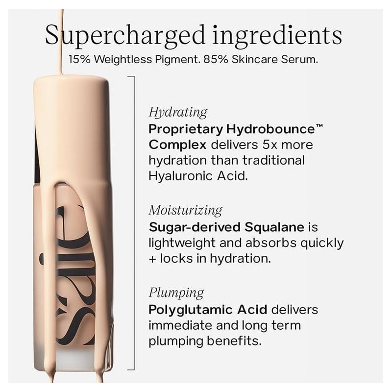Saie Base Maquillaje Líquida Glowy Super Skin Tint Hidratante Suero