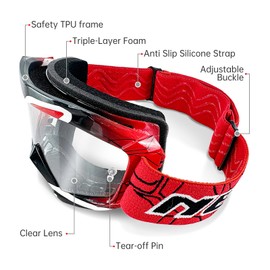 NENKI Children's Motorcycle Goggles Cross Goggles Dirt Bike Off-Road Racing Motocross Goggles with TPU Frame and Sponge Layer, Anti UV Protective Goggles for Children Youth 3-12 Years
