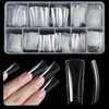 ASONRL 504Pcs Clear Duck Nail Tips Half Cover XXL Long
