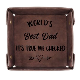 Dad Gifts, PU Leather Valet Tray Dad Presents from Daughter for Christmas Birthday