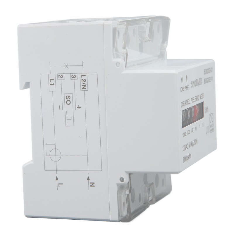 Electricity Watt Hour Meter Dual Color LED Indicator Rail Mount