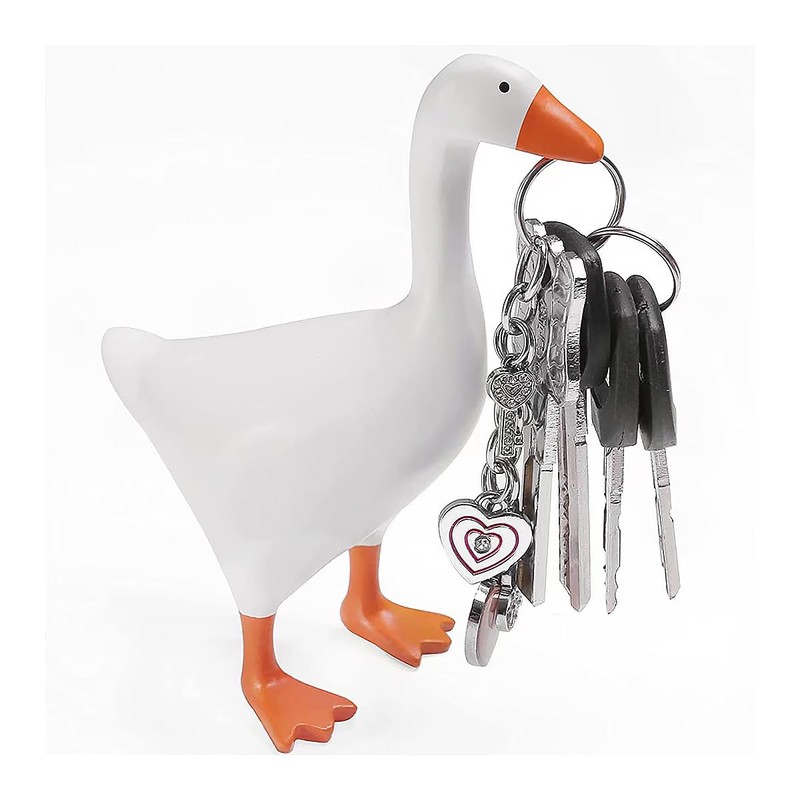 ANCLLO Goose Magnetic Key Holder Resin Goose Shape Statue Key
