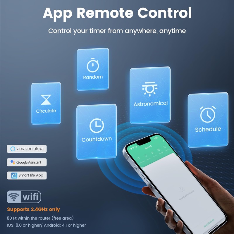 SURAIELEC 35 AMP Wi-Fi Smart Timer Switch for Outdoor Electrical