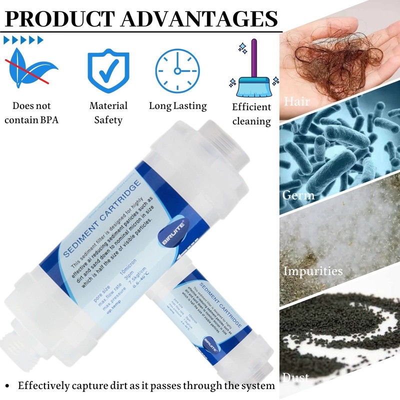 Klabb stainless steel Shower Hose With Filter Element, 59 Inches