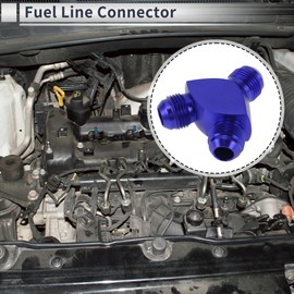 RATCHROLL 1 Pcs Universal Male Flare Reducer Hose Fitting Adapter AN8-AN8-AN8 Fuel Line Connector Aluminum Blue
