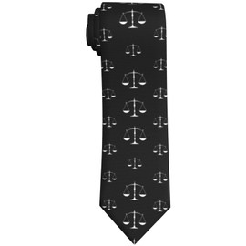DORKEIXIA Scale Of Justice Lawyer Lawyers Law Scale Scales Solicitor Legal Black Men'S Novelty Tie Necktie Neckties For Mens Wedding Party Work Casual Holiday Party Gifts