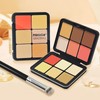 LSxia 12 Colors Cream [Blush+Contour+Concealer+Highlighter] Makeup Palette for Cheeks -