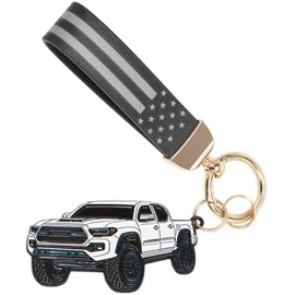 hrabykt Tacoma Keychain with American Leather Flag Metal Keychain Tacoma Accessories