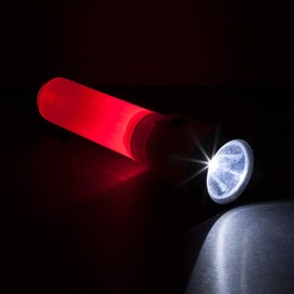 Life Gear LED Flashlight with Glow Handle, Emergency Flasher and Storage Compartment, RED