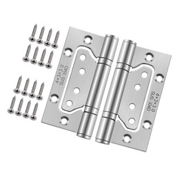 2pcs 4 Inch Home Door Hinges Ball Bearing Small Flush Hinge Non-Mortise Stainless Steel Brushed Nickel Smooth and Silent Movement Replacement Ball Bearing Mute (Silver)