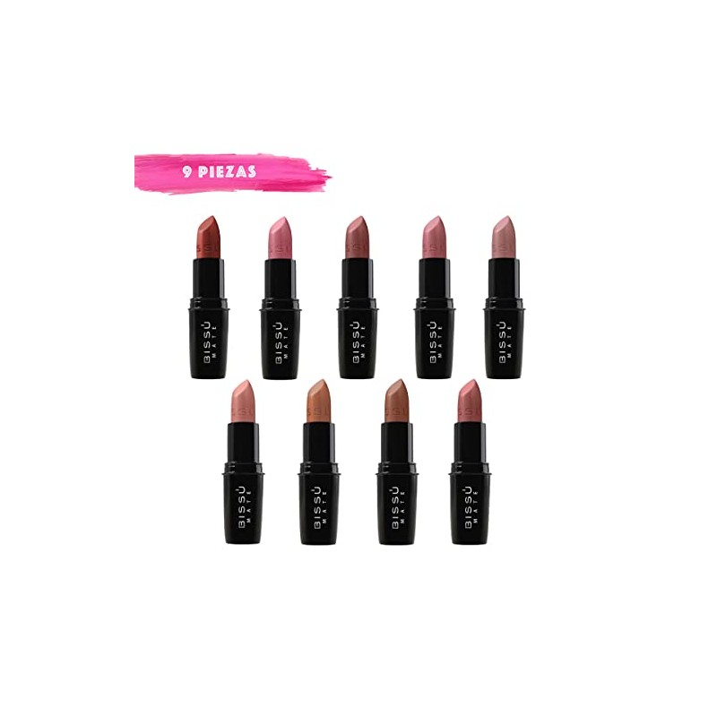 Bissú Set Labiales Mate Bissu (kit 9 Piezas Tonos Nude)