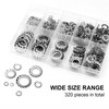 QTEATAK 320Pcs Stainless External Multi-Tooth Star Lock Washers Assortment Set-304
