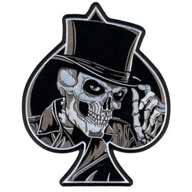 Miltacusa Top Hat Skull Embroidered Hook Patch (5.0 X 4.0)