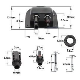 Lunyloer Solar Roof Feedthrough, Pack of 2 Cable Feed-Through Waterproof ABS Roof Feed-Through Roof Feed-Through Motorhomes for Motorhomes, Caravans, Ships (Black)