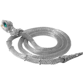 JewelryWe Jewellery Snake Bracelet, Necklace, Flexible, Bendable Snake Chain Wrap Bracelet, Twistable, Adjustable, Chain, Cuff, Bangle, Hair Accessories, for Men and Women, Rhinestone