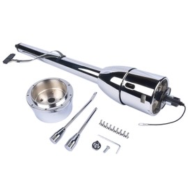Flynsu 32" Chrome Tilt Steering Column Floor Shift Replacement for Chevy GM Hot Rod No Key w/Adapter R91001C-321 Stainless Steel