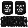 Poen 12 Pairs Inspirational Wrist Bands Men Women Christian Sweatbands