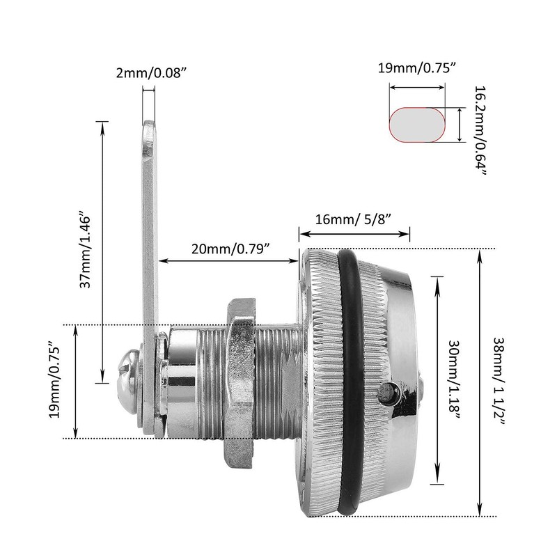 Kitmose 3 Pack Combination Cabinet Cam Lock Password Coded Lock