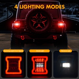 OKSIWA Full LED Tail Light Fit for 2018 2019 2020 2021 2022 2023 Jeep Wrangler JL(For Stock Halogen Model to Upgrade to FULL LED),LED Rear Light Set Brake Lamp Tail Lamp Assembly,Smoked Lens