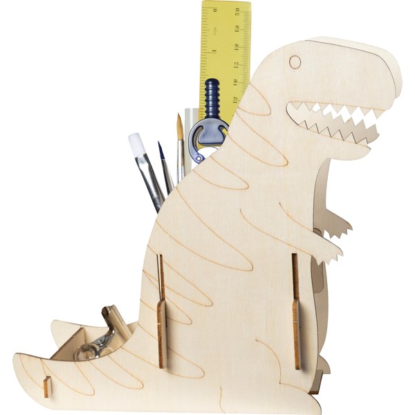 Pebaro 477/3 Wooden Kit Laser Cut Pen Holder Dinosaur, 3D