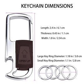 NEOYARDE Keychain with 4 Key Rings & Bottle Opener - Multifunction Heavy Duty Key Chain Ring Clip Holder for Home Car Keys