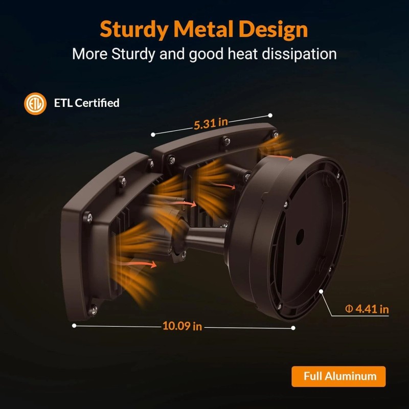 LEPOWER 3000LM LED Flood Light Outdoor Security Light Switch Controlled