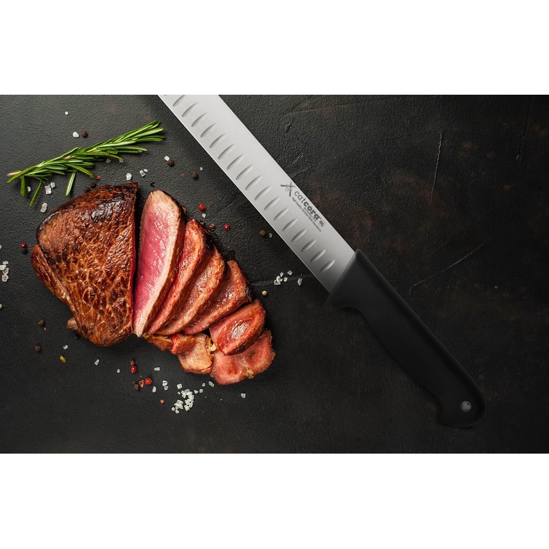 CAT CORA Granton Slicer Knife, Professional 12-Inch German Steel Blade