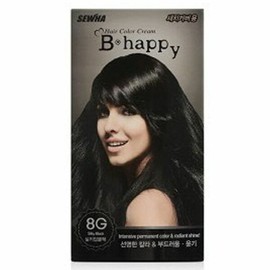 Sehwa Hair Dye Behappy Hair Dye 8G Silky Deep Black (W61FA7C) - Basic Product / 세화 헤어염색약 비해피 염색약 8G 실키딥 블랙 (W61FA7C) - 기본상품