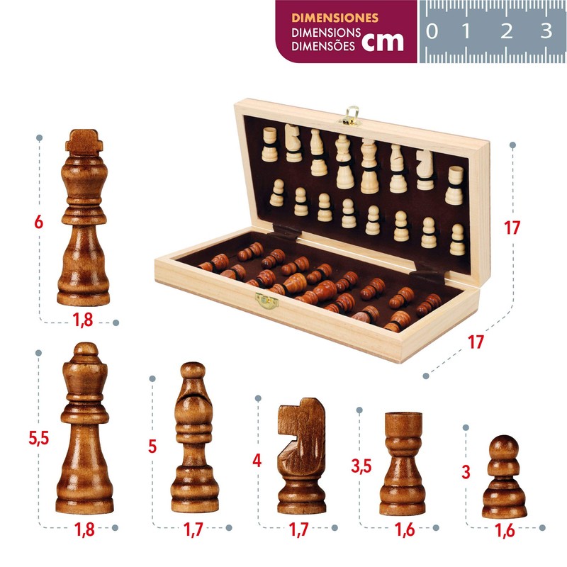 COLORBABY 45595 CB Games Wooden Chess Game No Colour