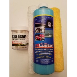 Ultra Luster Waterless Car Wash n' Polish + ClaBar Polishing Clay - Duo Pack