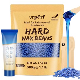 Hard Wax Beads, Coarse Hair Formula Wax Beans for Hair Removal Sensitive Skin, For Body, Facial, Brazilian Bikini, Legs at Home Wax Refill for Women Men,1.1 lb & 30g Care Cream & 12 Applicator Sticks