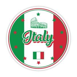 Countries Seal Sticker Round Flag for Laptop Book Fridge Guitar Motorcycle Helmet Toolbox Door PC Boat 5 inch Sticker (Italy)