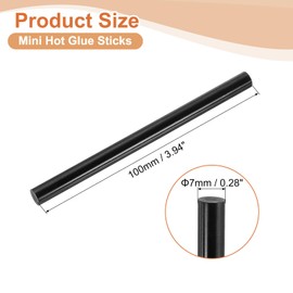 uxcell 24 Pcs Mini Hot Glue Sticks, 0.28" Dia x 3.94" Long EVA Glue Gun Sticks, Black Mini Hot Melt Glue Sticks for DIY Craft Sticky Projects
