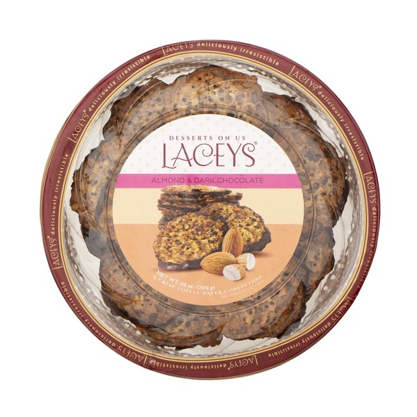 Laceys Almond and Dark Chocolate Crisp Toffee Wafer Cookies
