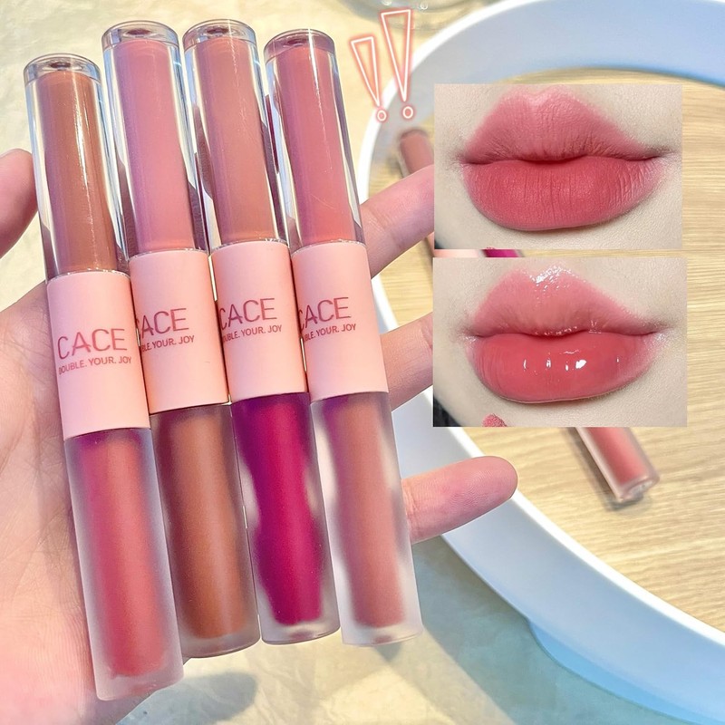 Set de Brillo de Labios Doble 2 en 1, Barra