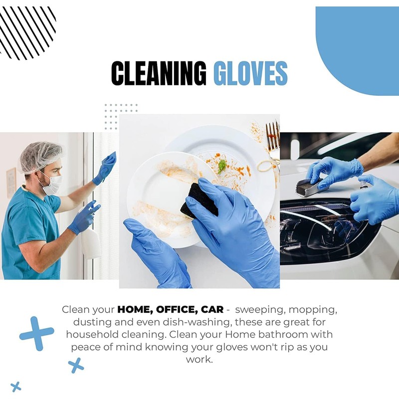 RAP Gloves Professional Nitrile Powder Free Multi Purpose Gloves Disposable,