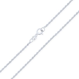 Rope Link Chain 2 MM 30 Gauge For Women Necklace .925 Sterling Silver Made In Italy 20 Inch