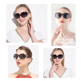 Perfectmiaoxuan Polarised Sunglasses Men/Women; Vintage/Classic/Elegant Glasses Frame; HD Pilot Lenses; Golf/Driving/Fishing/Travel Glasses/Outdoor Sports Fashion Sunglasses, Black-Diamond-4