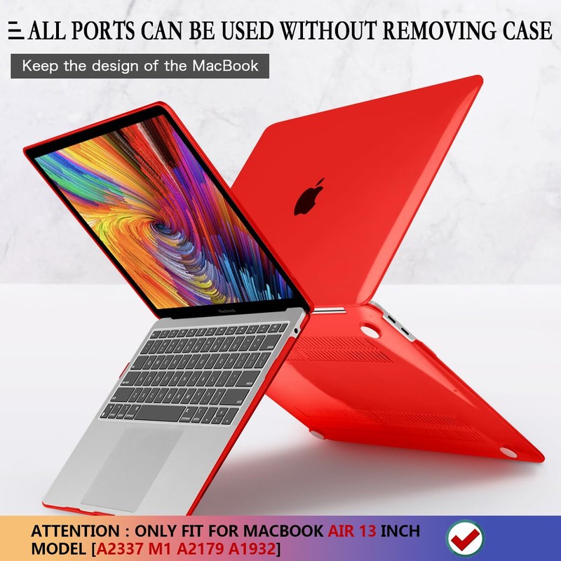 CISSOOK Compatible with MacBook Air 13 inch Case Red 2021