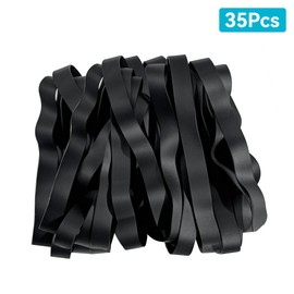 YiiSeeJo 35Pcs Tactical Rubber Bands, Black Elastic Wide Thick UV Heat Cold Resistant Heavy Duty Rubber Bands for Hunting Hiking Outdoor Camping Survival (#107)