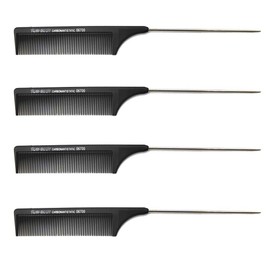 4 Pack Black Carbon Lift Teasing Combs,Strength Professional Hair Styling Comb for Women Men,Styling Lifting Back Hair Comb with Stainless Steel Lift