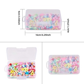 BENECREAT 4 Pack 5.5x3.5x1.5 Large Clear Plastic Box Container Clear Storage Organizer with Hinged Lid for Small Craft Accessories Office Supplies Clips