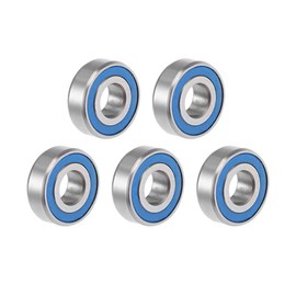 sourcing map MR125-2RS Deep Groove Ball Bearing 5x12x4mm Double Sealed ABEC-3 Bearings 5-Pack
