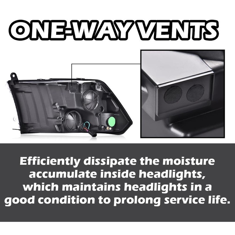 G-PLUS Headlights Assembly Fit For 2009-2012 Dodge Ram 1500 2500
