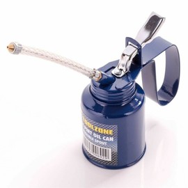 Dunnet Tools 1. 1/2 Pint Oil Can Oiler Garage Workshop Thumb Pump Lever Action Rigid Spout Mechanic Hand Tool Oil Dropper Spout Oil Storage Metal Can Professional