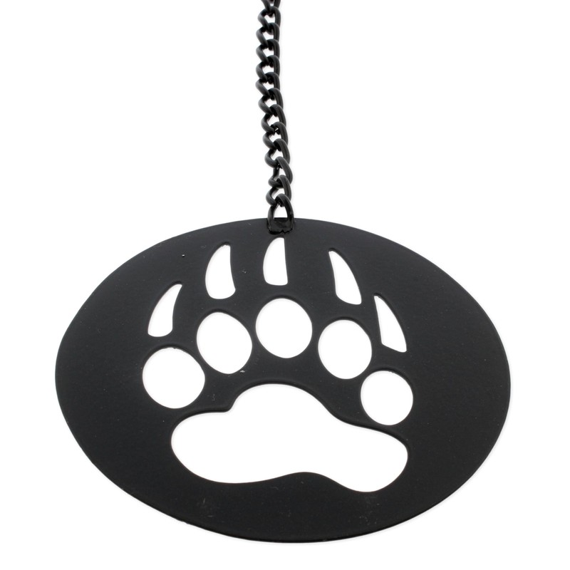 Black Bear Wind Chime with Metal Tubes, 37.5"